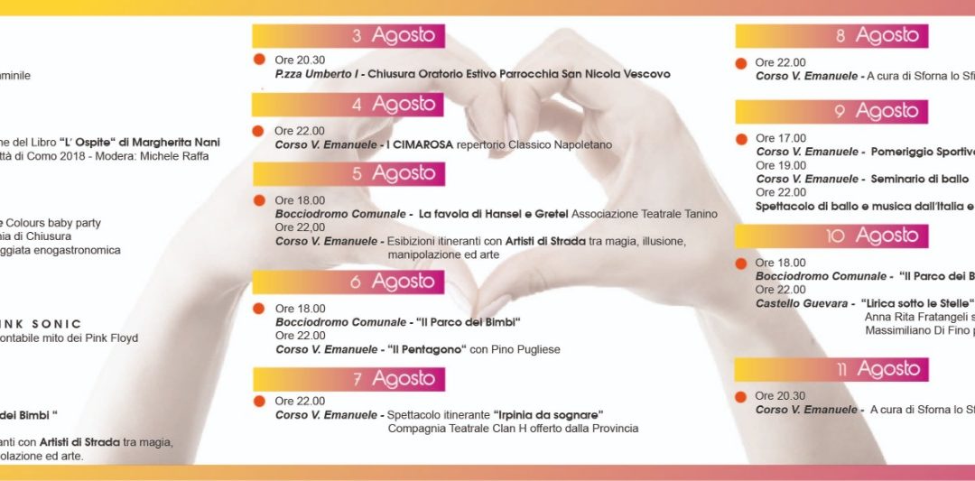 ” Savignano Village” Estate 2019 a Savignano (AV) dal 26 luglio all’11 agosto 2019
