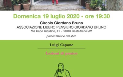 “Lezioni di panico” di Luigi Capone il 19 luglio 2020 a Castelfranci (AV) a partire dalle ore 19:30