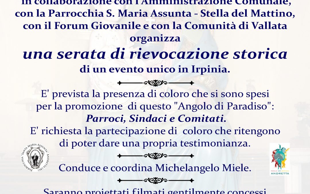 Festa della Mattinella – Lunedì 8 Agosto, Pro Loco Andretta
